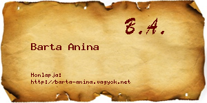 Barta Anina névjegykártya